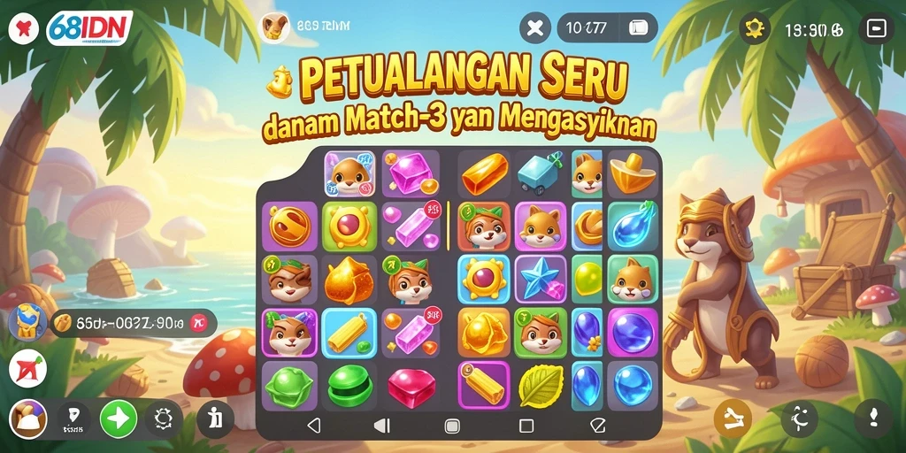 Tampilan gameplay yang seru dan penuh warna dalam 68IDN.