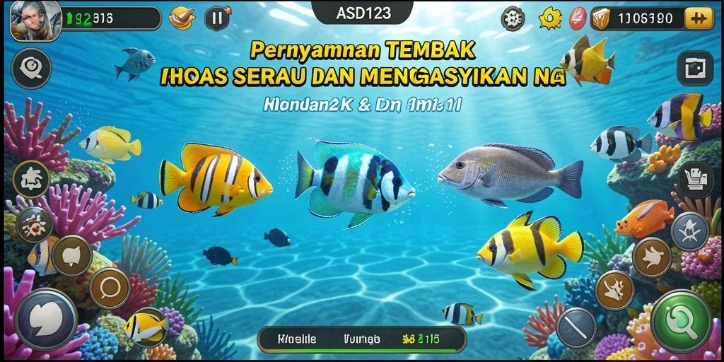 Tampilan gameplay seru dari game Tembak Ikan ASD123.
