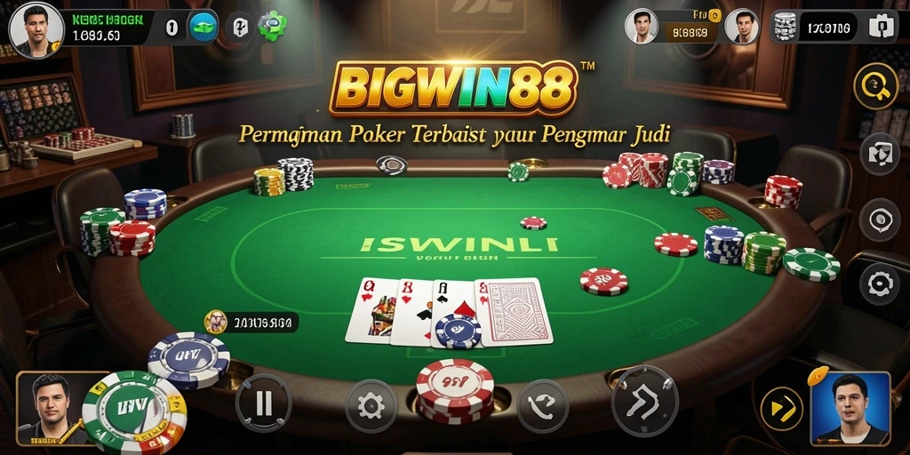 Tampilan menarik dari gameplay Poker di BIGWIN88