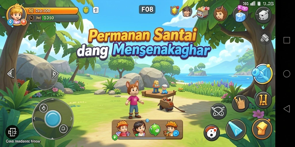 Tampilan gameplay F08 yang penuh warna dan menarik.