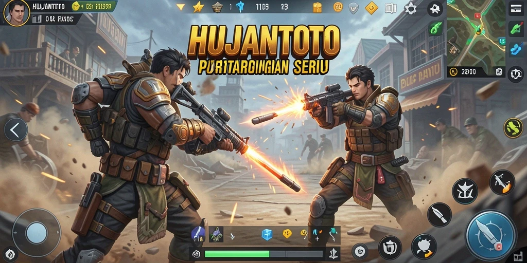 Tangkapan layar menampilkan aksi seru dalam gameplay Battle Royale.