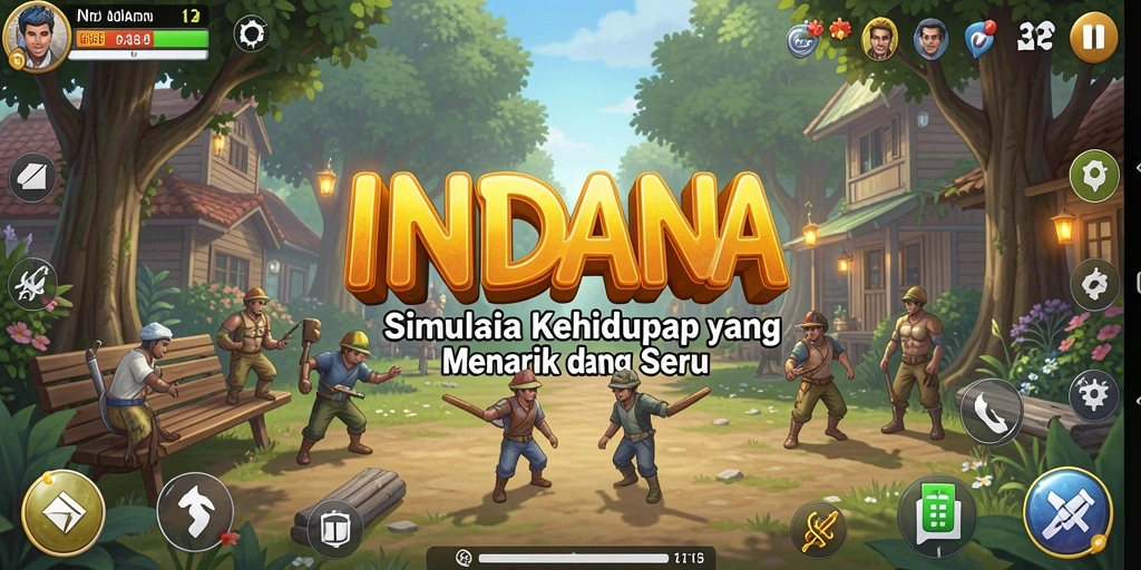 Tampilan gameplay INDAAA dengan aktivitas interaktif dan dunia yang menawan.