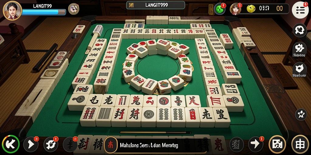 Tangkapan layar gameplay LANGIT99 yang menampilkan keseruan permainan Mahjong.