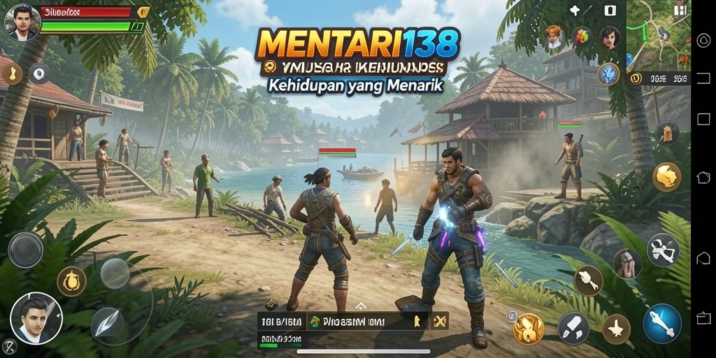 Tangkapan layar utama MENTARI138 menampilkan karakter dalam aksi simulasi kehidupan.