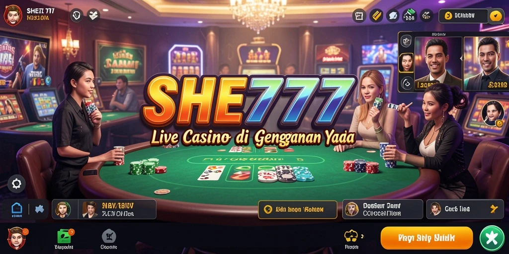 Menampilkan dealer cantik dan gameplay Live Casino yang menarik.